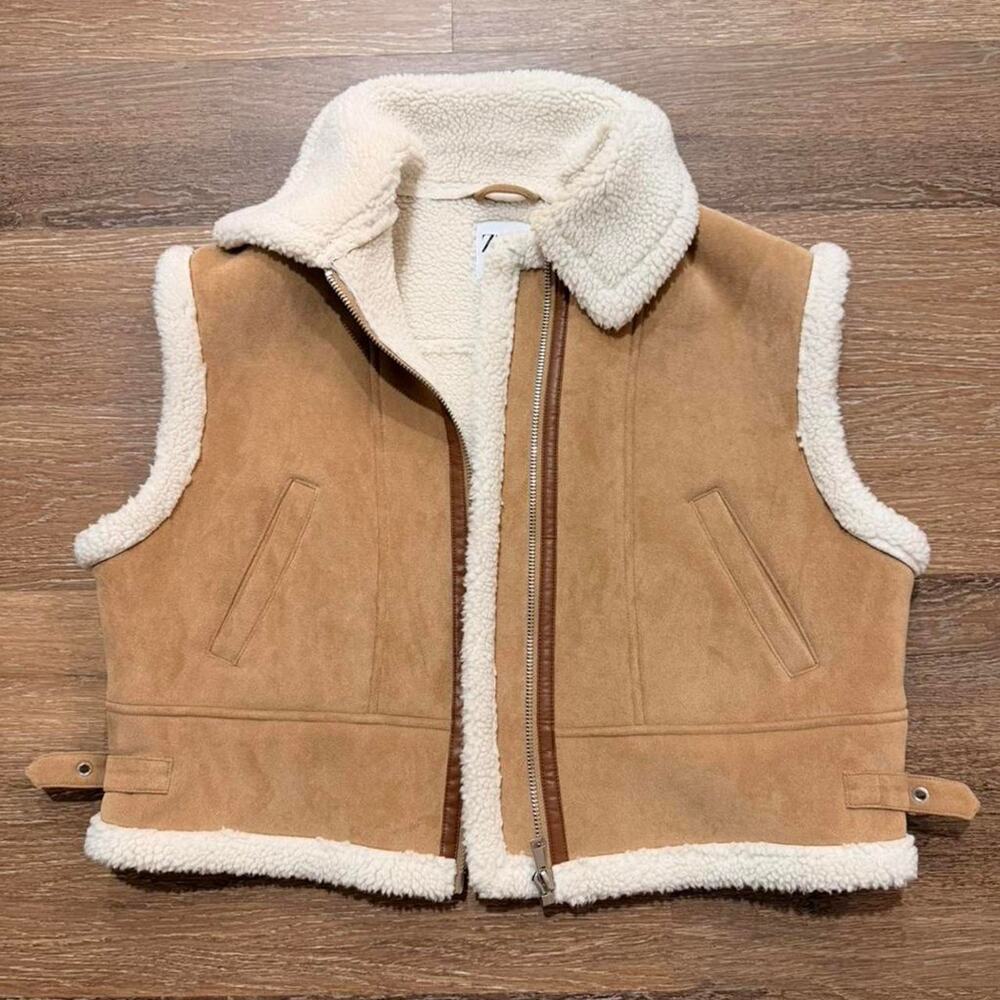 Zara tan suede vest